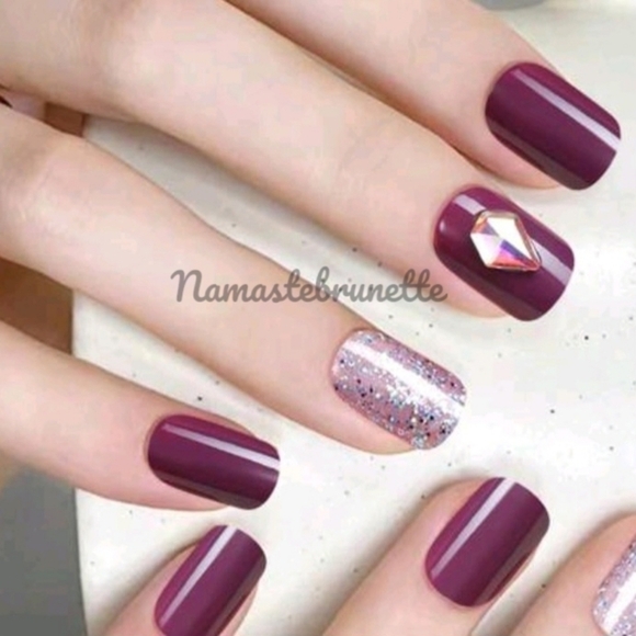 3D Rhinestone & Glitter Press On Nails - Picture 5 of 16